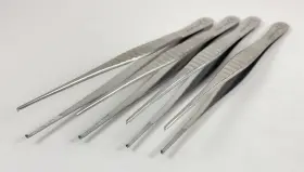 181310 Pilling Lot Of 4 Tissue Forceps 1x2 Teeth Serrated 6 Inch 30 Day Warranty