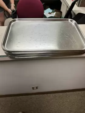 Pission 445037323396 3-pack Medical Tray Stainless Steel Dental Lab Instruments Surgical Metal Trays