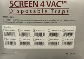Dia-1 Plasdent 8156 Screen-4-vac Evacuation Traps Fits Kavo-the Enviromental 15/16 Inch 144/bx
