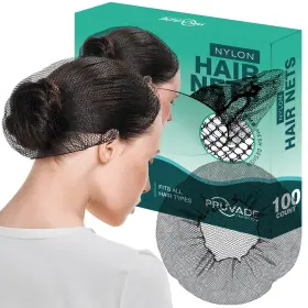 Pruvade 840377401716 Nylon Hair Nets For Women And Men 100 Pack 24 Inch Honeycomb Mesh Net Fo