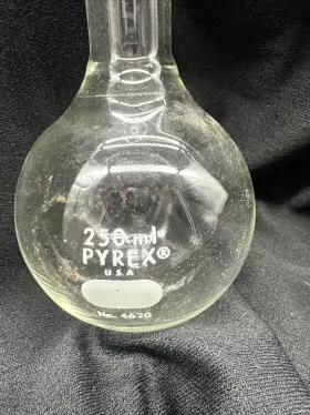 4620-250 Pyrex No. 4620 250 Ml Distillation Flask 74 Degree Side Arm #2