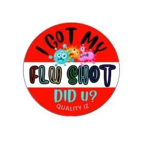 Quality Iz 655457762744 Inch I Got My Flu Shot Did U 1 Red Colorful Stickers 100 Per Roll