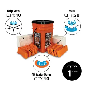 Quick Dam 810959020987 Wugg-v Grab And Go Bucket Dams Drip Mats Orange #2