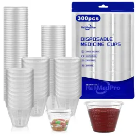 Relimedpro 602309669102 Disposable Medicine Cups Graduated 1 Oz-thickened Translucent