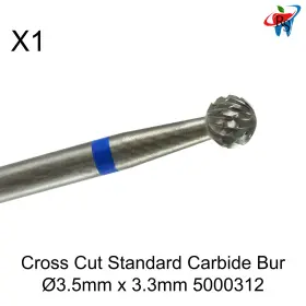 Wpt-tccd5000312 Rsdent X1 Cross Cut Round Ball Standard Grit Carbide Dental Bur 3.5mmx3.3mm 5000312