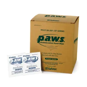 34400-box Safetec 785923156156 P.a.w.s. Antimicrobial Hand Wipes 5 Inch X8 Hygenie 99.99% Germ Ethyl Osha