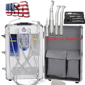 Sd-106 Sandent Portable Dental Delivery Unit Air Compressor 3 Way Syringe Suction Handpiece Kit