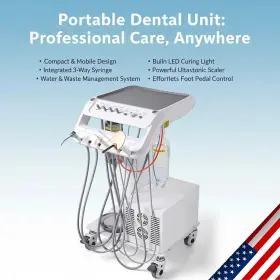Sd-301 Sandent Mobile Delivery Unit Cart With Compressor Ultrasonic Scaler Curing Light Dental Us