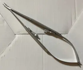6006-86 Scanlan Diamond Dust Jacobson Micro Needle Holder Curved 7 1/4 Inch Aa