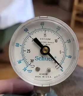 22ss76 Schuco 43608 Medical Grade Vacuum Gauge 0-22 Inch Rated Made In Usa