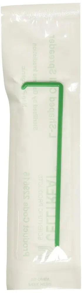 229616 Scientific Products Polypropylene L-shaped Cell Spreader Sterile 145mm Length Green Case