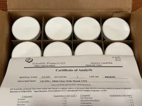 370816 Scientific Specialties Lot Of 12 Cases - Ep 60ml Wide Mouth Glass Jars Epa Certified