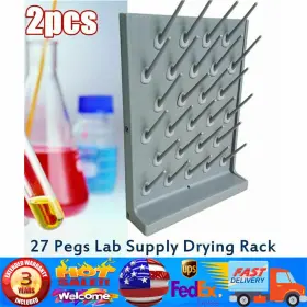 Bi-lmlzby-296 Senderpick 2pcs Lab Supply Wall Desk Drying Rack 52 Pegs/27 Pegs Cleaning Equipment Grey Pp