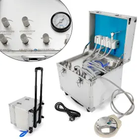 Xs-02 Senderpick 4 Holes Dental Mobile Delivery Unit Portable Rolling Box Air Compressor Suction #2