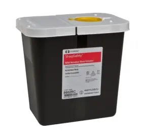 8602rc Sharpsafety Covidien Rcra Waste Container Black Base White Lid 10 H X 7.25 D 10.5 W