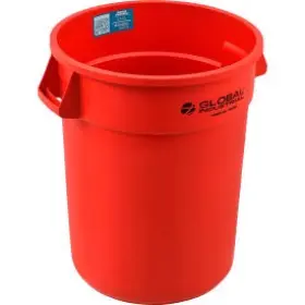 240460rd Sim Supply Blocked Brand Industrial Plastic Trash Can - 32 Gallon Red 707022357166