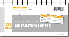 Qm00175o Sixne Calibration Labels - Self Laminating With Spiral Bound Cover Orange