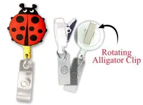 Smart Charms 875282008170 3d Soft Rubber Retractable Badge Id Holder Lady Bug