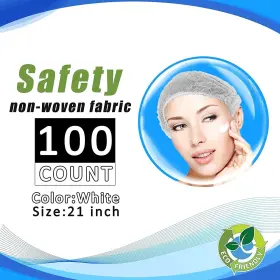 Smilco 883343626201 Disposable Bouffant Caps 100 Pcs 21inches Hair Net Elastic Dust Cap For Food #2