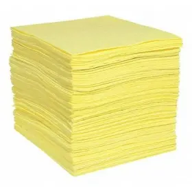 Ypf100h Spilltech Chemical Absorbent Pads 100 Pack 26 Gal Yellow 15x19in Hazmat Spill Cleanup