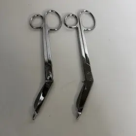 03-1220 Stainless Pakistan Steel Bandage Scissors Lot Of 2