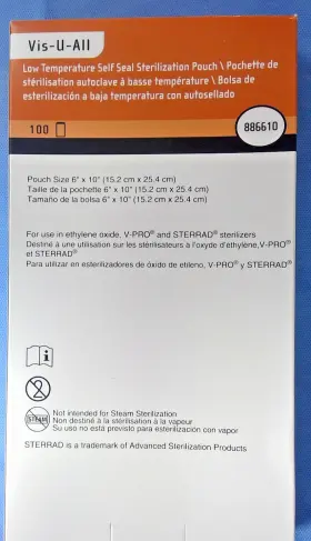 886610 Steris Vis-u-all Self-seal Sterilization Pouches #886610 6 X 10 Inch Exp 2/2026