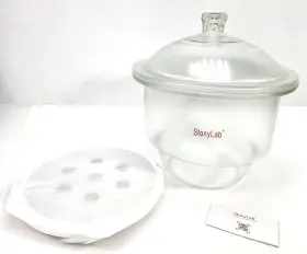 Sl000605 Stonylab Borosilicate Glass Lab Desiccator With Knob Cover And 9.4 Inch Porcelain Plate