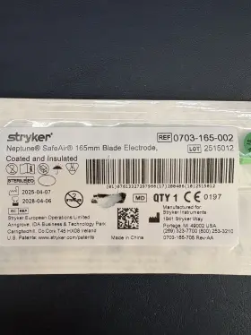 0703-165-002 Stryker 0703-165-030 Neptune Safeair 165mm Blade Electrode Ref - Exp 2028