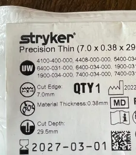 2296-033-115 Stryker Precision Thin . Exp 2027-03