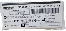 5820-107-530c Stryker 3.0mm Carbide Match Head Bit Ref#