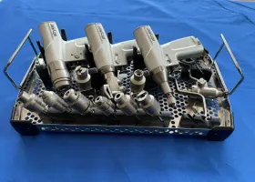 6203-110-000 Stryker Complete System 7 Sagittal Saw Drill Set 3 Drills 11 Attachments Tray