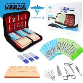 Spk002 Suture Practice Kit W Suturing Guide E-book Large Case Pad And Variety Of