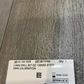 03.133.102s Synthes 2.5mm Drill Bit