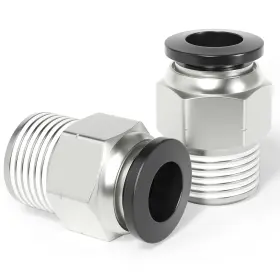 Tailonz Pneumatic Pc-3/8-n3 10pcs Male Straight 3/8 Inch Tube Od X Npt Silver