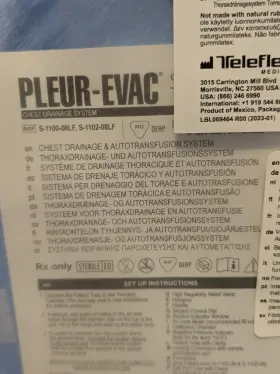 S-0500 Teleflex S0500 Qty 2 Pleur-evac Sahara Chest Drainage System