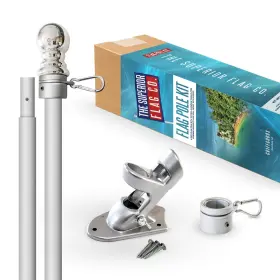 The Superior Flag Co. 860002417912 Heavy-duty 6 Ft Pole Kit With Silver Ball Topper Aluminum Tangle-free S