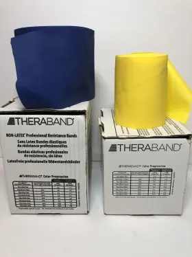 20354 Theraband 2x Latex Free Resistance Bands - Extra Heavy And Light Blue Yellow #2