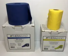 20354 Theraband 2x Latex Free Resistance Bands - Extra Heavy And Light Blue Yellow