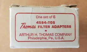 4584-t05 Thomas 6 Piece Tapered Collar Neoprene Filter Adapter Set