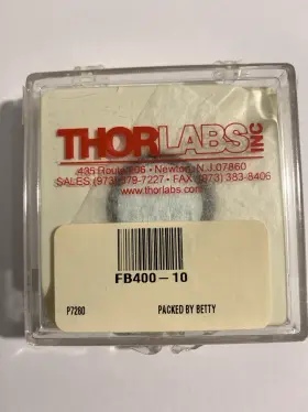Fb400-10 Thorlabs - 1 Inch Bandpass Filter Cwl 400 2 Nm Fwhm 10 New