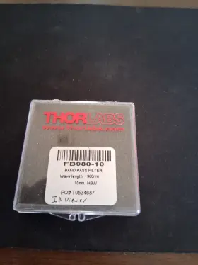 Fb980-10 Thorlabs - 1 Bandpass Filter Cwl 980 2 Nm Fwhm 10 Optics