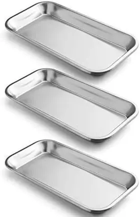 Thur Amo 445054673634 3 Pack Medical Tray Stainless Steel Tattoo Instrument Lab Dental