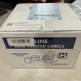 S-18482 U-line Uline Mini Printer Labels - White 1 8 X 3 1/2 Case Of New Open Box