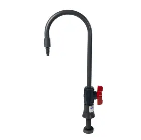 22060 Us Plastics / Heritage Products Gooseneck Laboratory Faucet With Ball Valve 1/2 Inch Deck Mount Pvc Non-metallic