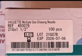 450076 Vacuette 1 100 Greiner Multi-sample Collection Needle 21g X 1.5 Inch Green