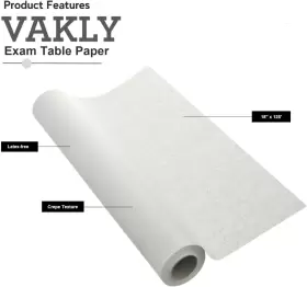 18ftftx125 Vakly 8542032914 Exam Table Paper - Disposable Standard White Textured Crepe Medical Ba #2