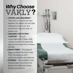 18ftftx125 Vakly 8542032914 Exam Table Paper - Disposable Standard White Textured Crepe Medical Ba #3