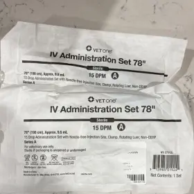 078193 Vet One Iv Administration Set 78 Inch Sterile Medical Laboratory Single Use - 2 Sets