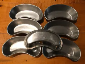8860 Vollrath Lot Of 7 Kidney Pan Surgical Stainless Steel Trays Dental Tattoo