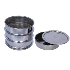 Sieve01 Vonoso 3 Pcs Lab Sieves 6 Inch Diameter Test Sifter With Tray And Lid